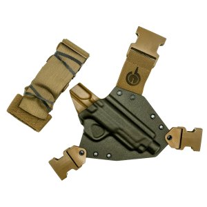GunfightersINC KN-MP4510-040221 Kenai Chest Holster, Kydex, Nylon, RH, Gray/Coyote