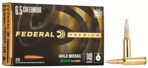 Federal GM65CRD1 6.5 Creedmoor 140 Grain BTHP 20 Rounds Brass