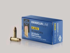 Prvi Partizan PPU PPH25 .25 ACP 50gr FMJ Brass Ammo 50 Rounds