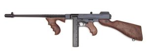 Thompson T1 1927A-1 Deluxe Semi-Auto Carbine, .45 ACP, 16.5" Finned Barrel, 20+1 Capacity, Black Finish, Walnut Stock, Blade/Adjustable Sights, 13lb Weight