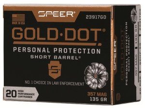 Speer Gold Dot Short Barrel 23917GD 357 Mag 135 Gr GDHP 20 Rounds