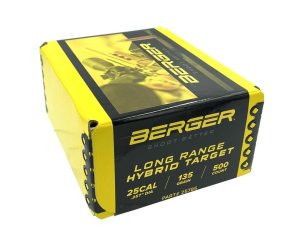 Berger 25785 25 Cal 135gr LR Hybrid Target BT Bullets 500/Box