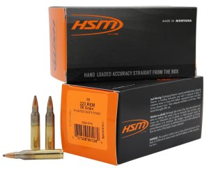 HSM Ammunition 2232 Varmint 223 Rem 55gr Soft Point 50/Box