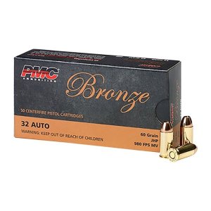PMC 32B 32 Auto 60GR JHP Ammo 50 Rounds Box