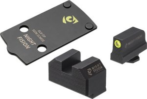 Night Fision Optic Plate Backup Sight Combo Yellow Front (UPC 541043)