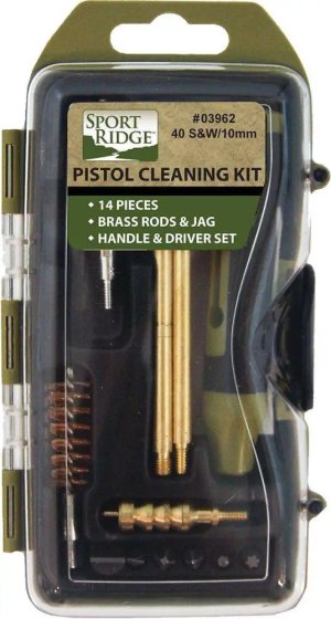 Sport Ridge 03962: 14-Piece .40cal/10mm Pistol Cleaning Kit with Hard Case