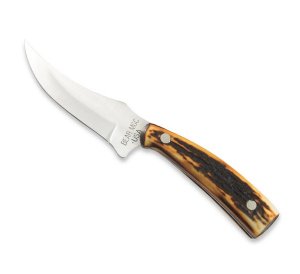Bear & Son 753Z Upswept Skinner 3.1" Staglon with Leather Sheath