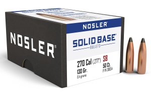 Nosler 38054 SB-270 270 Cal 130gr Soft Point Reloading Bullets 50CT