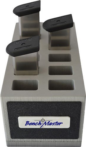 BenchMaster BMWRDS9MR12 Double Stack Rack for 12 9mm Magazines, Black