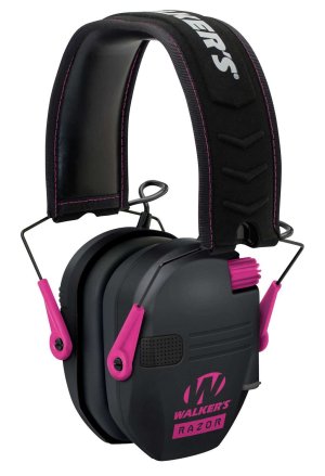 Walker's Razor Slim Shooter Electronic Muffs 23dB NRR Black/Pink