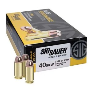 Sig Sauer E40SB250 40 S&W 180gr 985fps 50Bx FMJ Elite Ball