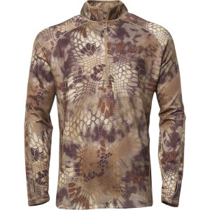 Kryptek 18CROLSZH7 Cronos 1/2 Zip Fleece Highlander 2X-Large, Ninja Hood