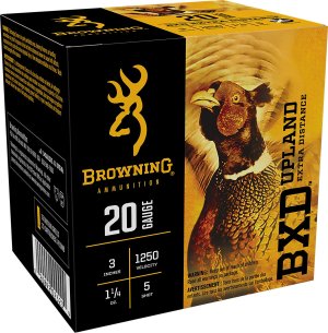 Browning BXD Upland 20 Gauge 3 in 1 1/4 oz 5 Shot 25 Rounds Box