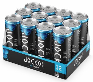 Jocko Fuel 29119 Blue Rasberry Energy Drinks 12oz 12Pack