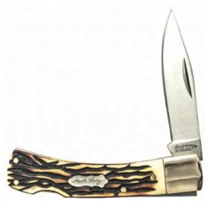 Uncle Henry Next Gen Staglon Bruin Knife: 2.8" 7cr17mov HC Stainless Steel Blade, Lightweight 2.6oz, 6.5" Open Length, Staglon Bone Handle