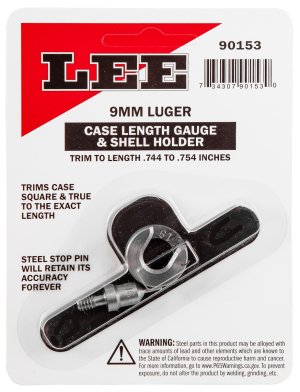 Lee Precision Case Length Gage and Shell Holder 9mm Luger 90153