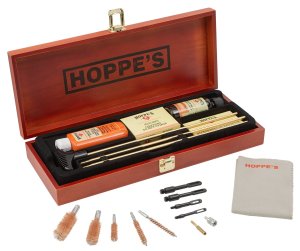 Hoppe's BUOX Deluxe Cleaning Kit Multi-Caliber Wood Box 14.25 in