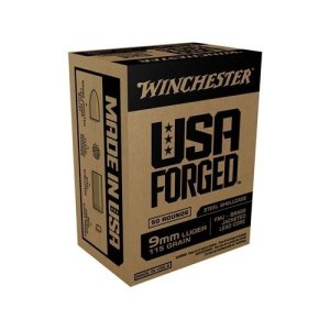 Winchester Ammo WIN9SV USA Forged 9mm Luger 115 gr Full Metal Jacket Steel Case 50 Bx/10 Cs