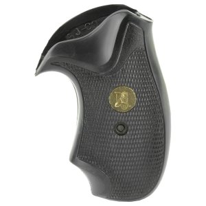 Pachmayr 03252 Grip S&W J Frame Round Butt Black Rubber Checkered