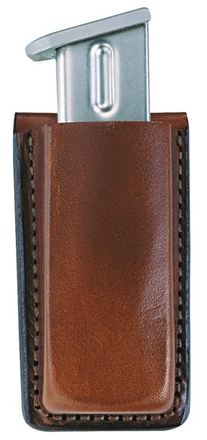 Bianchi 10737 Open Top Magazine Pouch Tan Leather 1.75 in Clip