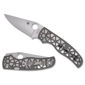 Spyderco C266ALP Edgerati 3.57" Drop Point Satin CPM S30V Aluminum Handle