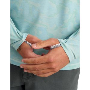 HUK Drift Performance Long Sleeve Shirt Heron Blue Size M