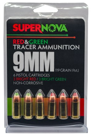 Supernova PMSN9MM-MP 9MM 119GR FMJ Grn/Red 6/60