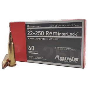 Aguila Ammunition 8338AG 22-250 Rem 60gr InterLock BTSP 20 Rounds