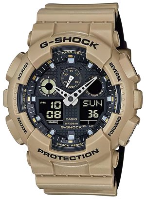 GSHOCK GA100L8A Tactical Brown Stainless Steel Bezel 145-215mm