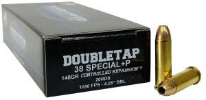 DoubleTap 38SP148CE .38 Special 148gr JHP Ammo 20 Rounds