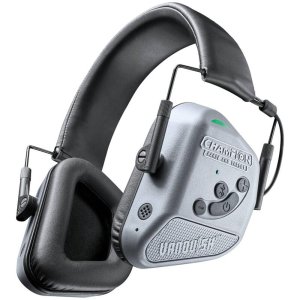 Champion Vanquish Pro 24dB Electronic Earmuff, Gray - Bluetooth-Enabled, HD Speakers, Omnidirectional Microphones, 200hr Runtime