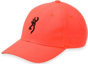Browning Cap Youth Safety Orange with 3-D Buck Mark Logo Adjustable