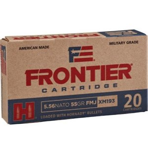 Hornady Frontier 5.56 NATO 55gr FMJ 150 Count Box Military Grade