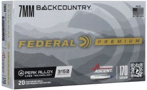 Federal Premium Ammunition Terminal Ascent BackCountry 7mm 170gr 20 Box