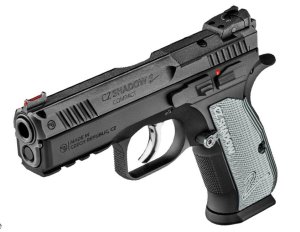 CZ Shadow 2 Compact 9mm 15+1 Black Steel Blue Grips Ambidextrous