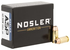 Nosler 51283 Assured Stopping Power Handgun 40 S&W 150 gr Jacketed Hollow Point (JHP) 20 Per Box/ 20 Cs