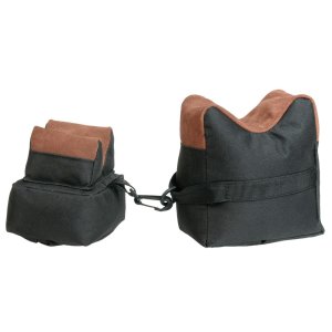 Outdoor Connection Bench Bag Set, Black Synthetic Nu-Buc, Stable Precision Shooting Support
