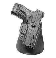 Fobus SPND OWB Paddle Holster Black Polymer for Springfield XDS