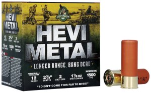HEVI-Shot HS38702 12 Gauge 2.75" 1 1/8oz 2 Shot 25/Box 1500fps