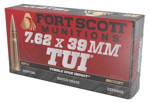 Fort Scott 762X39117SCV TUI 7.62x39mm 117gr Solid Copper Ammo 20 Rounds