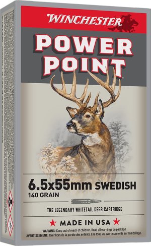 Winchester 6.5x55 Swedish 140gr Power Point Ammo 20 Rnd Box
