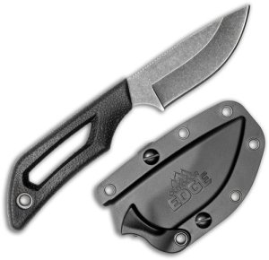 Outdoor Edge PKDP1C Pivot 2.5" Fixed Blade Black/Stonewash SS w/Sheath