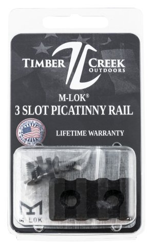 Timber Creek M3SPRBL M-LOK 3 Slot Picatinny Rail Black Anodized Aluminum