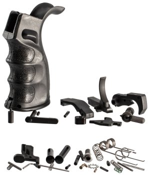 TacFire LPK02B308 308 Win AR-10 Lower Parts Kit Black Pistol Grip