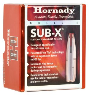 Hornady Sub-X Flex Tip 7.62x39mm Caliber Rifle Bullets, 0.3115'' Diameter, 255 Grain, Quantity 100