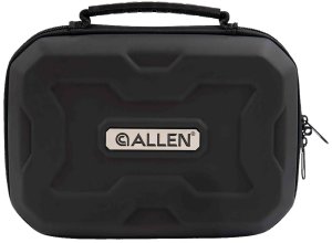 Allen 829 EXO Handgun Case Polymer Black Finish Molded Carry Handle Egg Crate Foam Lockable Zippers 9" x 6.25" Interior Dimensions