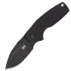 SOG Stout SJ Folding Knife Clip Point CRYO D2 Steel G10 Handle