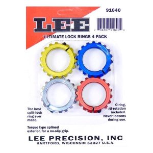 Lee Ultimate Spline Drive Lock Rings 4-Pack - Anodized Aluminum, Multi-Color, 7/8x14 Thread