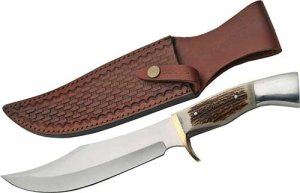 SZCO SS3320 Steel Stag 8" Iron Cougar Deer Antler Handle SS Blade