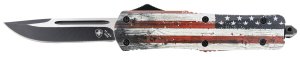 Templar LWUS331 Wood US Flag 3.5" OTF Drop Point Knife Aluminum Handle